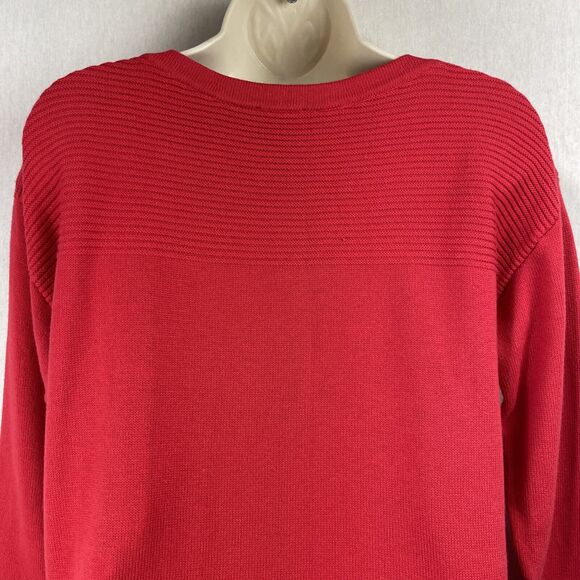 Talbots Tunic Top Sweater Size Small Solid Red Long Sleeve Christmas Holiday - Picture 5 of 10